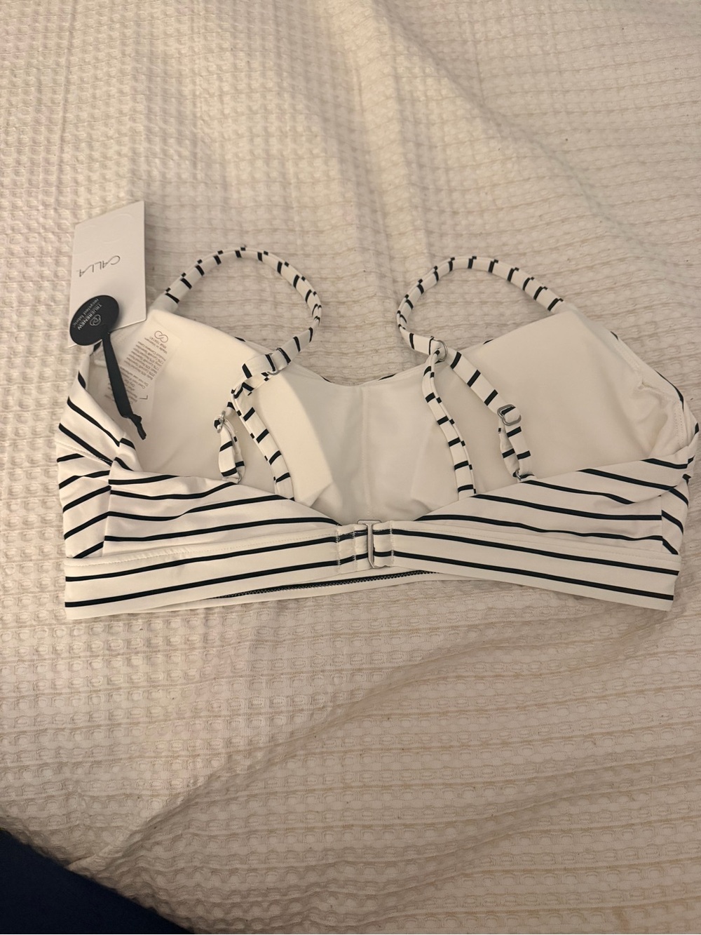 NWT CALIA Striped Bikini Swim Top – Size Large - Picture 2 of 3